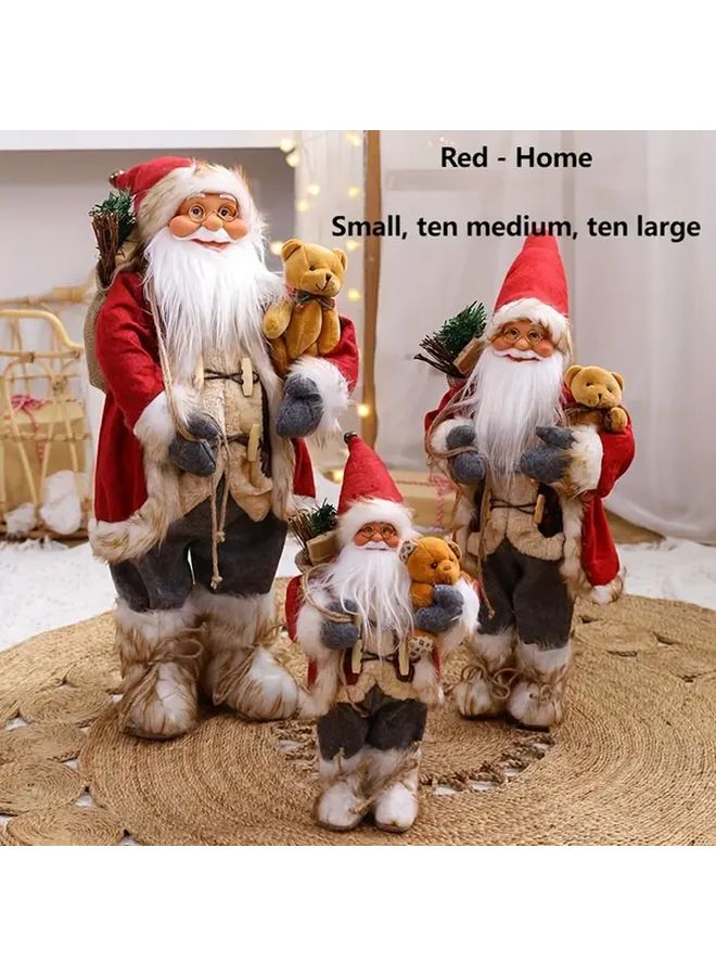 Red A Model 23 62inch Santa Claus Doll Movable Arms Sitting Base Christmas Decor - Image 1
